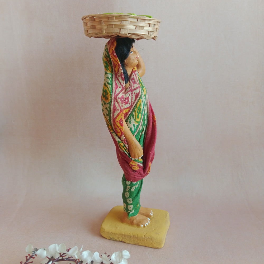 Navaratri Handcrafted Standing Vegetable - Ladies Traditional Indian Golu Doll