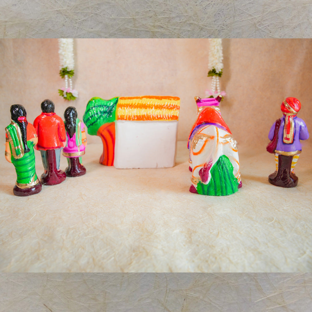 Navaratri Handcrafted Boom Boom Maadu Set Traditional Indian Golu Doll