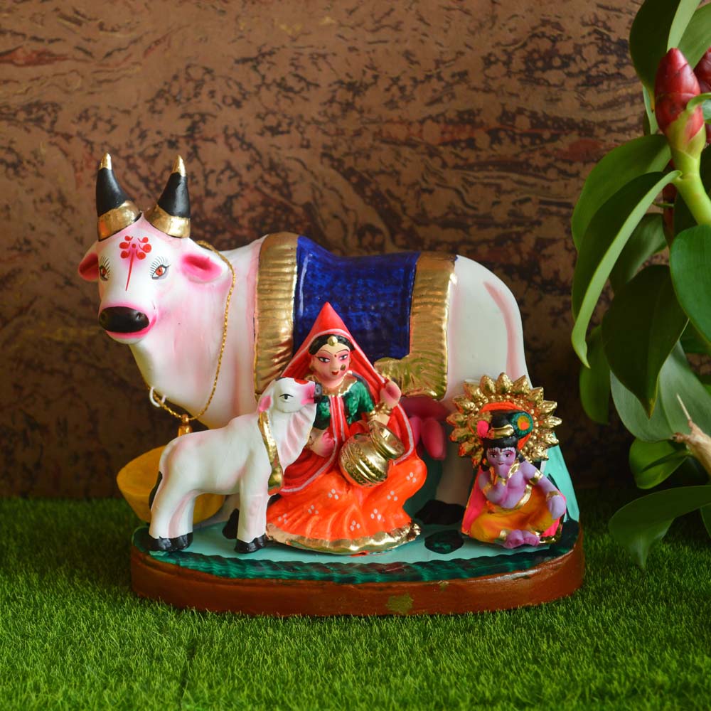 Navarathri Golu Doll Yasodha Krishna Big Cow