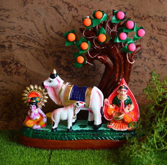 Navarathri Golu Doll Yashoda Krishna Under Tree