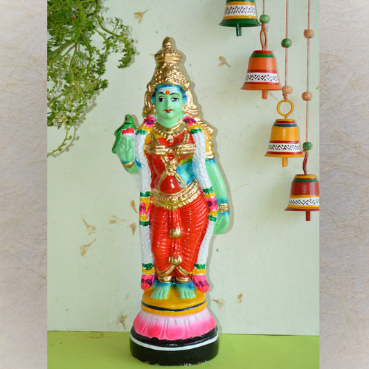 Navaratri Handcrafted Meenakshi Red Saree Traditional Indian Golu Doll