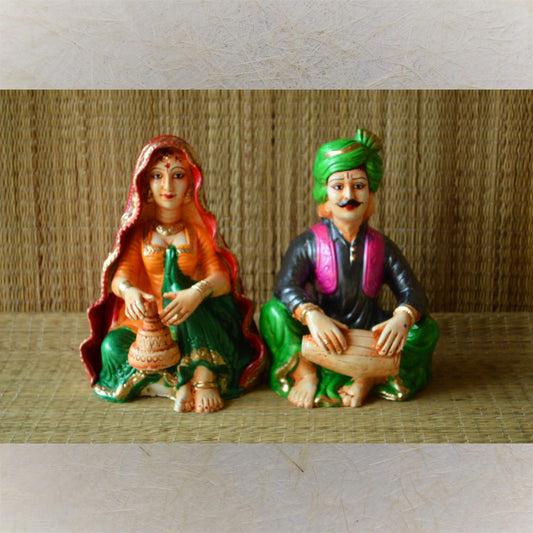 Navaratri Handcrafted Vivekananda Rajasthani Musical Couple Traditional Indian Golu Doll