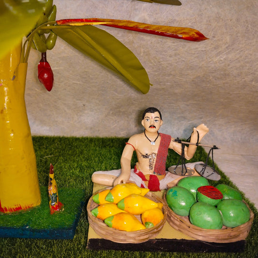 Navaratri Handcrafted Fruit Seller Traditional Indian Golu Doll