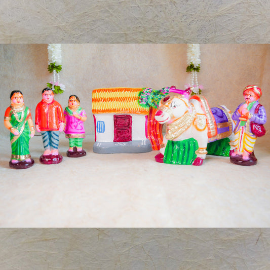 Navaratri Handcrafted Boom Boom Maadu Set Traditional Indian Golu Doll